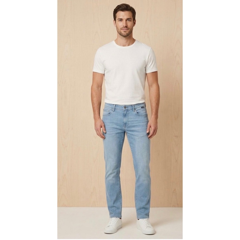 Mavi Jake Slim Leg Light Wash Blue Denim Jeans Mens 36x30 Stretch